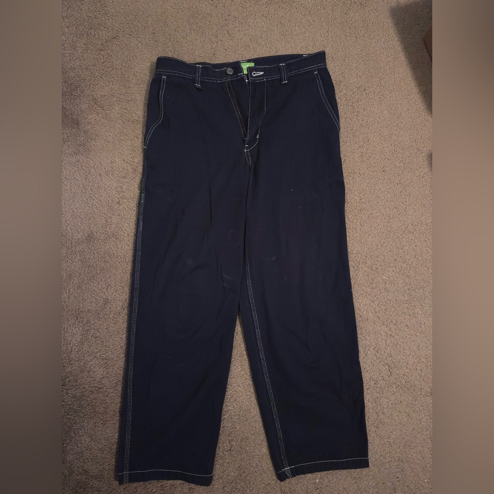 HUF Navy Pants with White Stitching